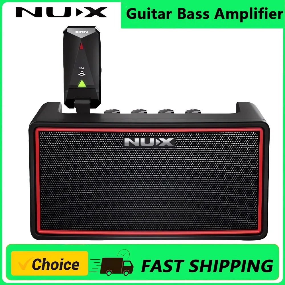 NUX Mighty Air Amplificador de guitarra/bajo de modelado estéreo inalámbrico con Bluetooth, aplicación móvil