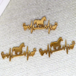 3pcs/Lot Stainless Steel Lightning Horse Heartbeat Pendant Fashion Necklace For Women Men Jewelry Party Gift Accessories