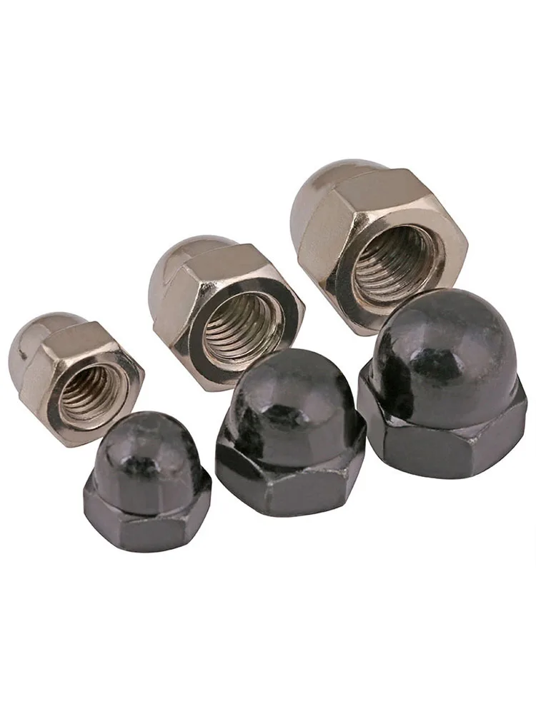 M3 M4 M5 M6 M8 M10 M12 Hex Dome Acorn Blind Cap Nuts Carbon Steel Nickel Plated Black Zinc Decorative Cover Hardware Kit
