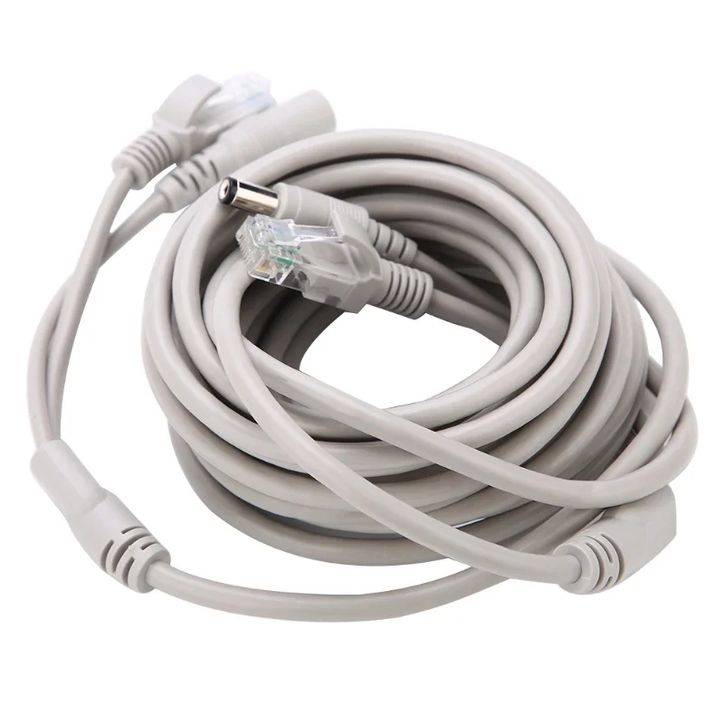 5M/10M/15M/20M RJ45 + DC إيثرنت CCTV كابل لكاميرات IP نظام NVR 10Mbps100Mbps