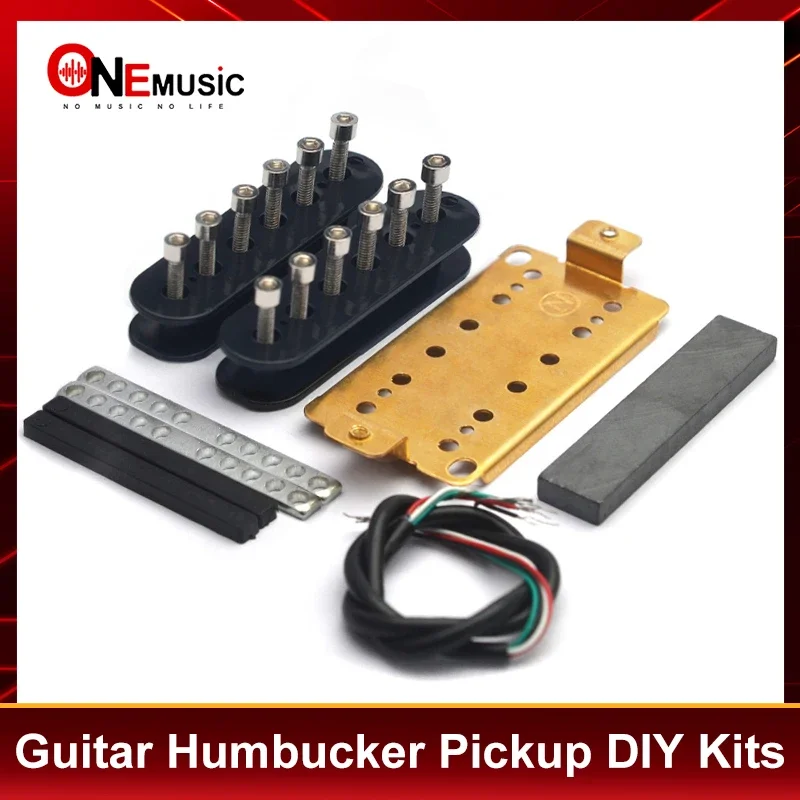 [Pickup DIY Kits] Humbucker Pickup Kits- Ceramic/Plastic Bobbin/ Hexagon Adjustable Pole Piece/4C Cable Pickup Kits