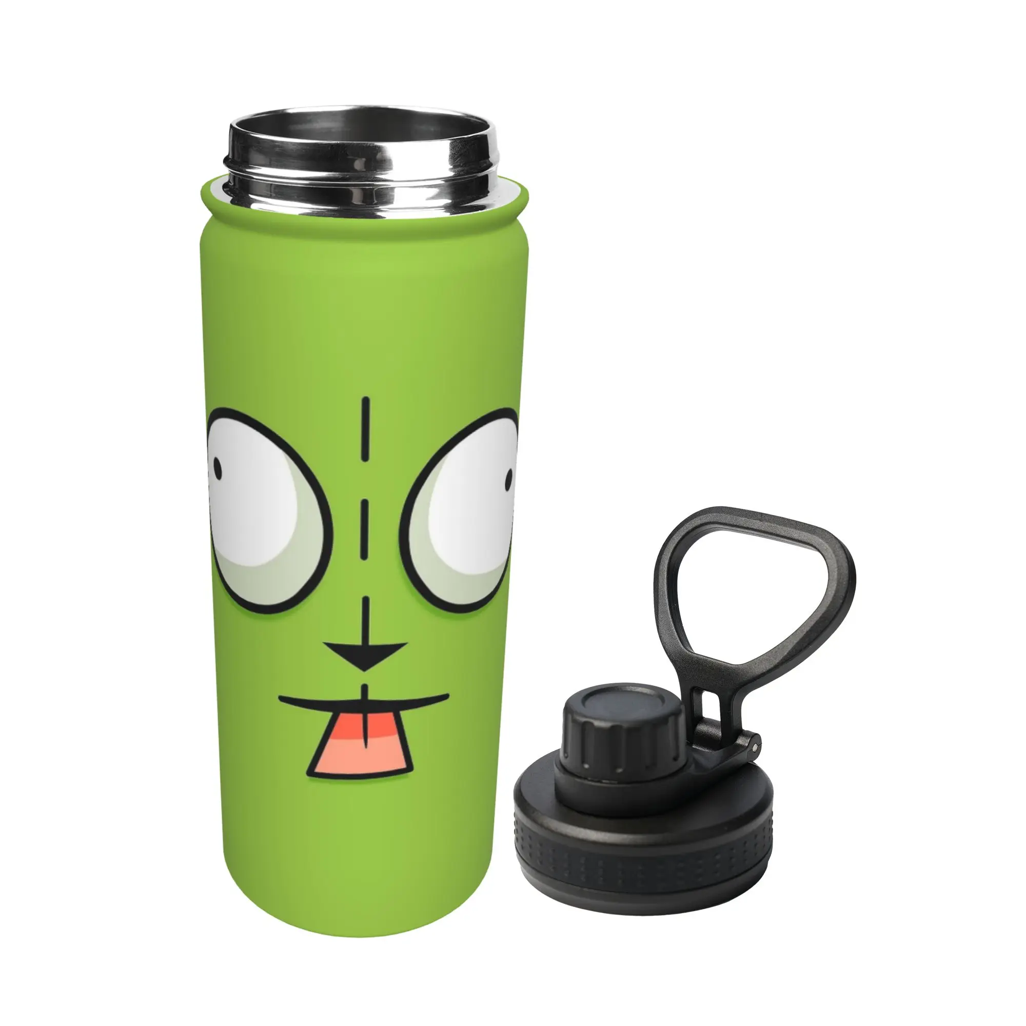 Cartoon Invaders Zim Gir 18OZ Sports Insulated Kettle  Coffee Cups Stainless Steel Double Wall Mugs Spill Proof
