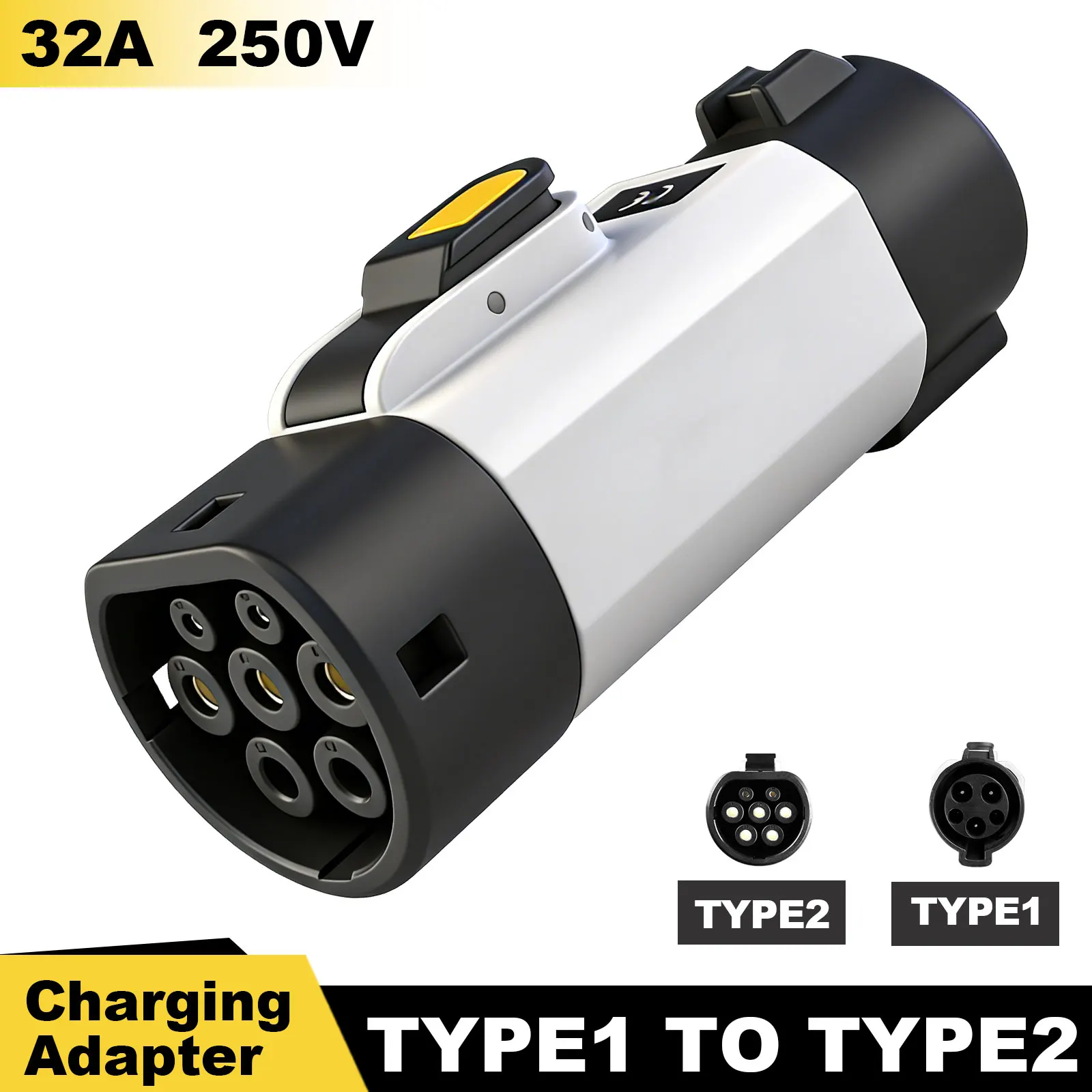 

SUSUTOO Type1 to Type2 32A 1Phase 7.2kw Max EV Charger Adapter SAE J1772 to IEC62196 EV Charger Converter for EU Standard Cars
