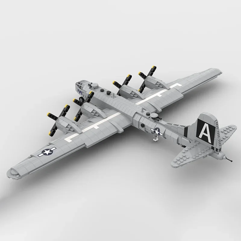 Military Series Moc Building Blocks 1:72 Scale B-29 Superfortress Model Technology Aircraft Bricks Assembly Fighter Toy For