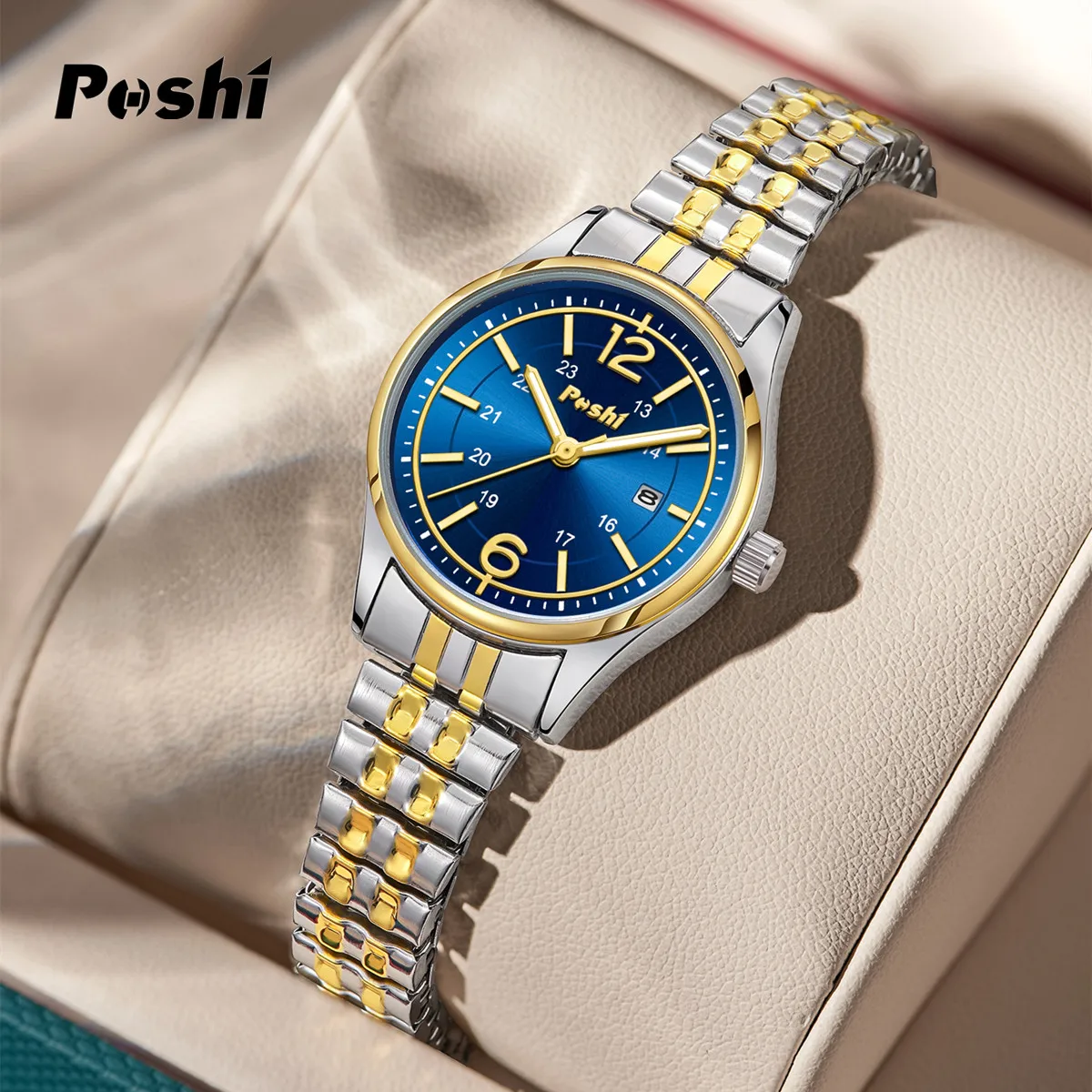 POSHI Women Watches Luxury Fashion Ladies Quartz Watch Original Waterproof Woman Wristwatch with Date Girlfriend Gift 2023