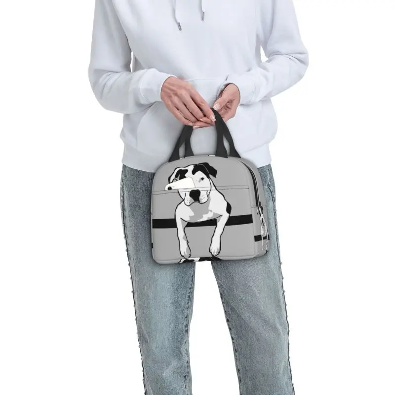 Bull Terrier Dog Thermal Insulated Lunch Bag Women Pet Lover Portable Lunch Container for Work School Travel Storage Food Box