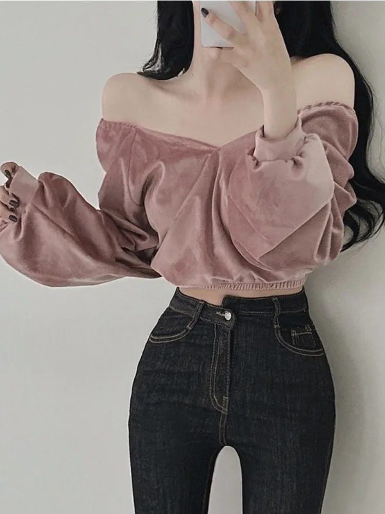 

Faionable Vintage ort Sve irt Шикарный наряд V-Ne Bubble Sve для уличной фотографии и повседневной одежды