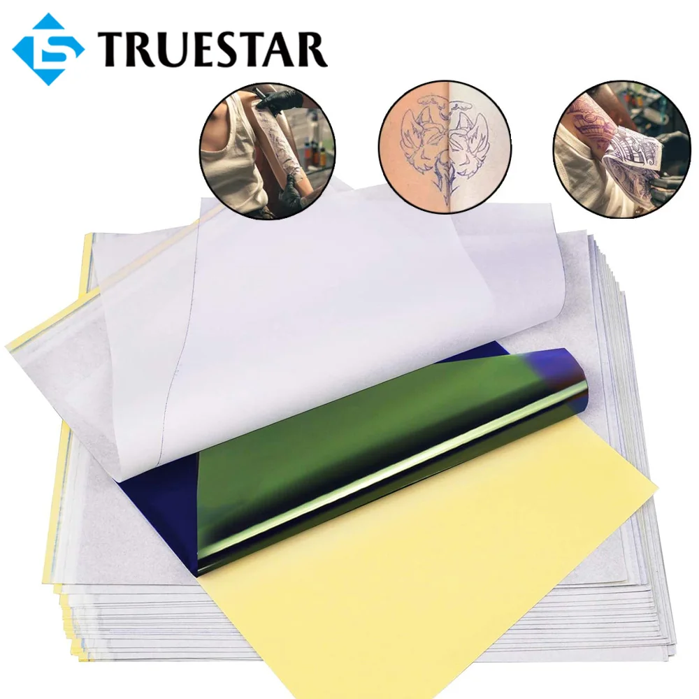 2-50PCS Tattoo Transfer Paper A4 Size 4 Layers Tattoo Thermal Printer Papers Copy Paper for Transfer Machine Tattoo Accessories