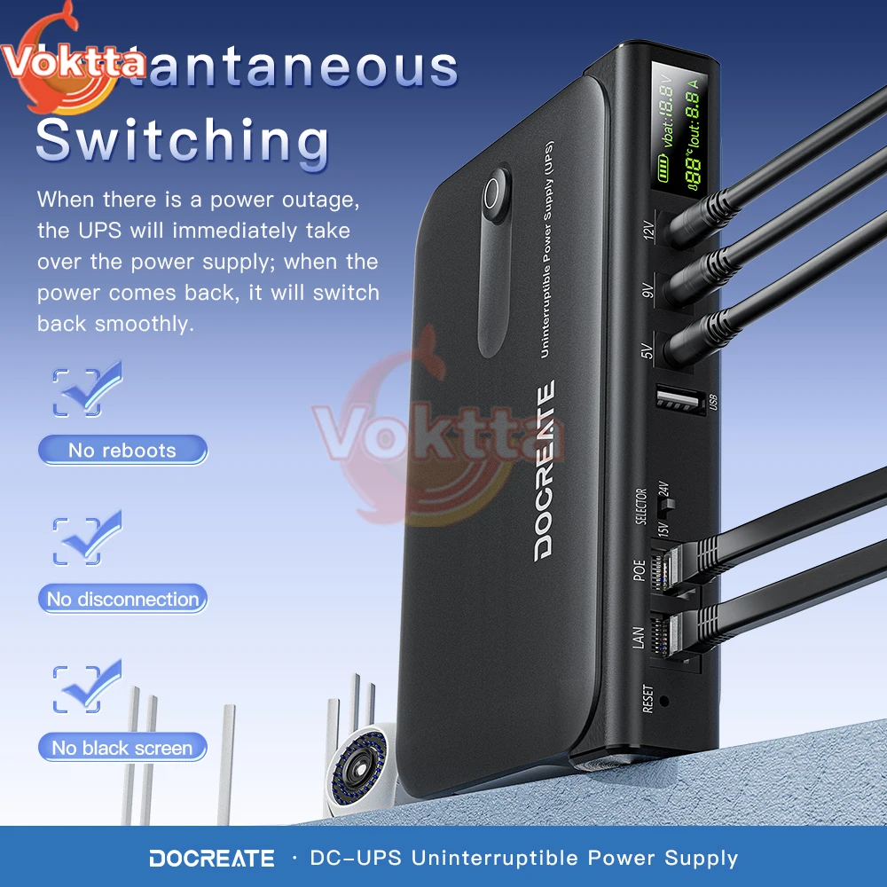 DC1036L 36 واط UPS الرقمية إمدادات الطاقة غير المنقطعة 5 فولت 9 فولت 12 فولت 15 فولت 24 فولت محول طاقة احتياطية صغيرة 18650 بطارية لجهاز توجيه واي فاي #1