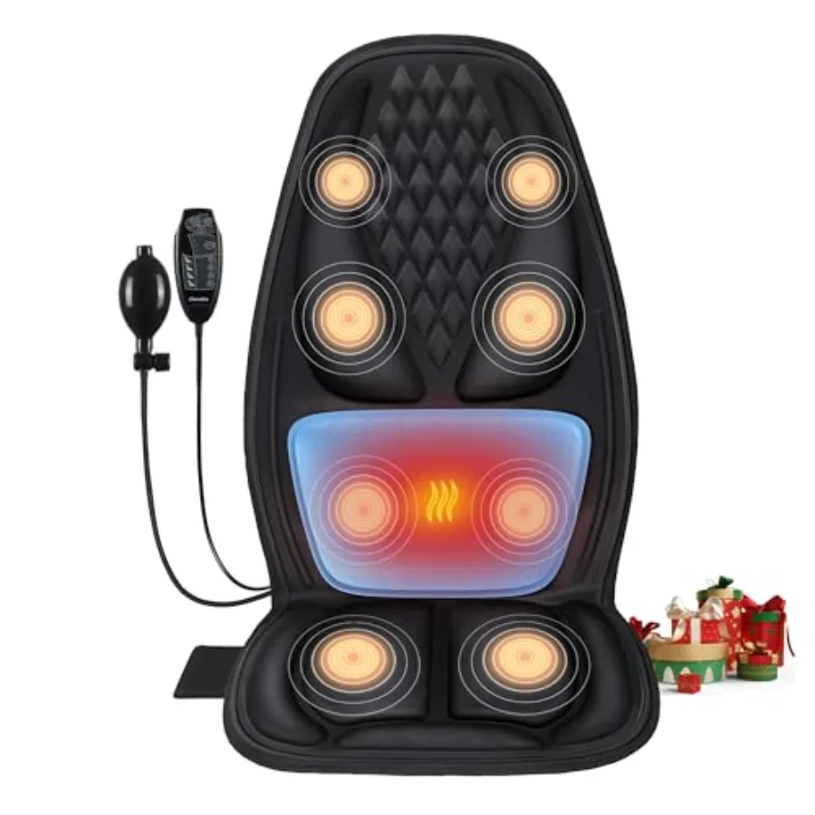 

Back Massager for Chair with 8 Motors Massage Chair Pad Seat Massager with Lumbar Support Heating Pad for Home/Office/Wife/Husb