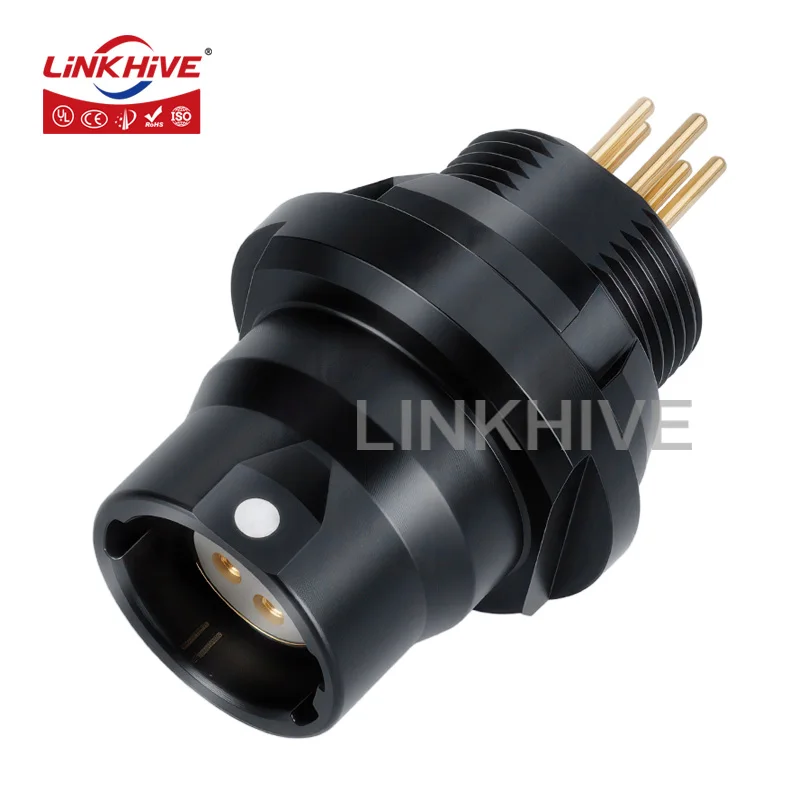LINKHIVE Mil Spec Push-pull Self-locking Connector IP68 Waterproof Socket 0U 2 3 4 5 6 7 9 10 Straight Pin M9*0.5mm Receptacle