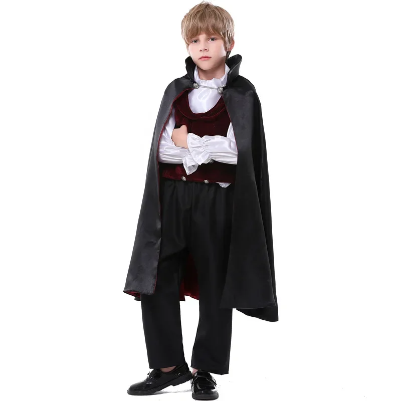 Factory Price Cosplay Costume For Boys Kids Vampire Halloween Dracula Costume