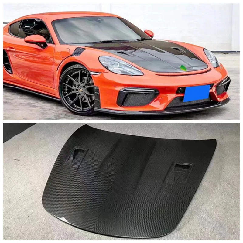 For Porsche 718 GT4 2018 2019 2020 2021 2022 High Quality Carbon Fiber Front Engine Hood Vent Protector Cover