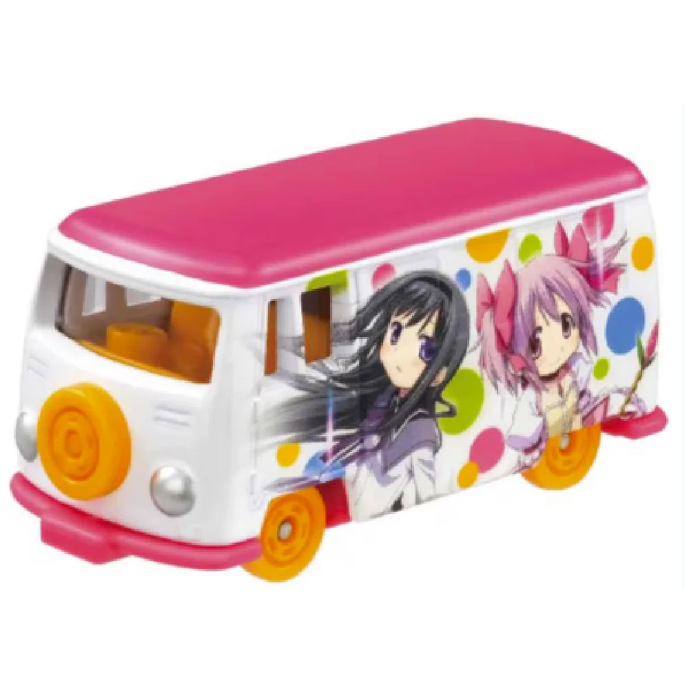 In Stock Original TAKARA TOMY Dream Tomica SP Puella Magi Madoka Magica Pink Bus Diecast Alloy Model Car Collectible Gift