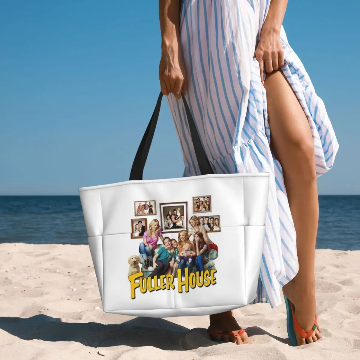 Fuller House Cast Merch bolsa de viaje de playa, bolso de mano Popular de gran capacidad, bolso de hombro de viaje, patrón multiestilo