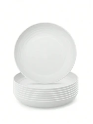 4/8/12pcs Reusable dessert plates, dishwasher and microwave safe, suitable for home kitchens, parties, picnics and camping