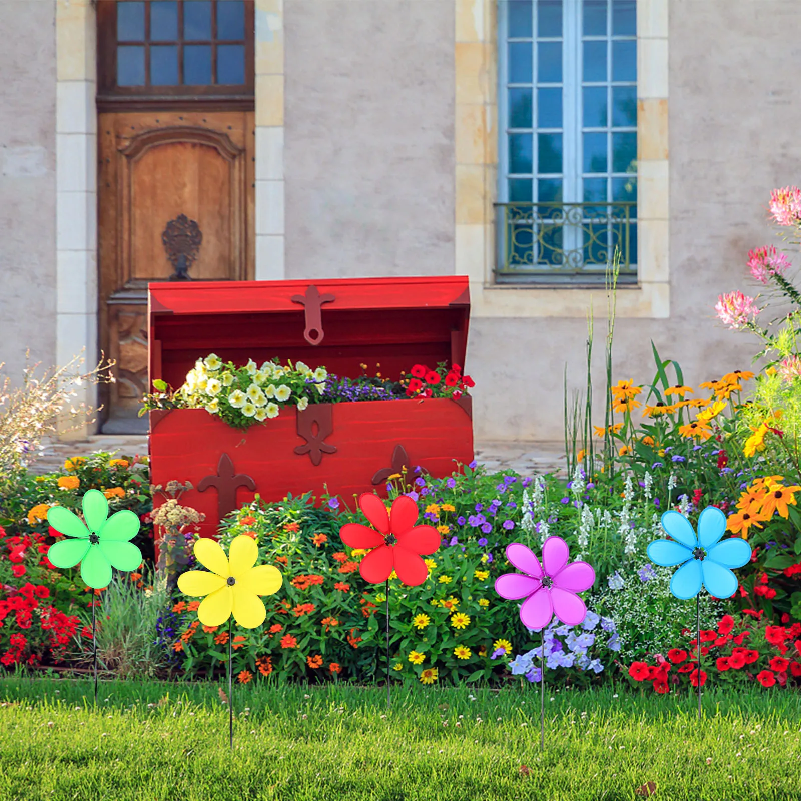 

Cartoon Style Cloth Wind Pinwheels Lawn Garden Decor Kids Outdoor Windmill Toy 5Pcs