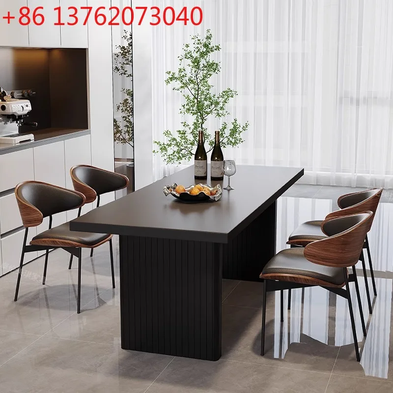 

Обеденный стол из каменной плиты во французском стиле ретро, современный простой и элитный домашний стол