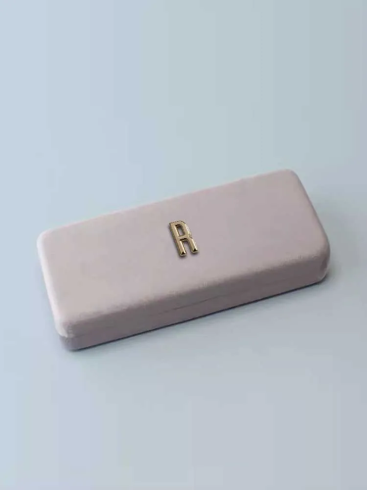 Customized Women's High-End Solid Eyewear Cases Personalized Customer Name-Colorful Charm: Optional Letter Decor