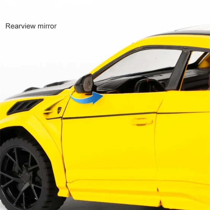 1:24 Lamborghini URUS SUV Zmodyfikowana wersja Model samochodu sportowego Diecasts Metal Dźwięk Światło Model samochodu wyścigowego Symulacja Zabawka dla dzieci Prezenty