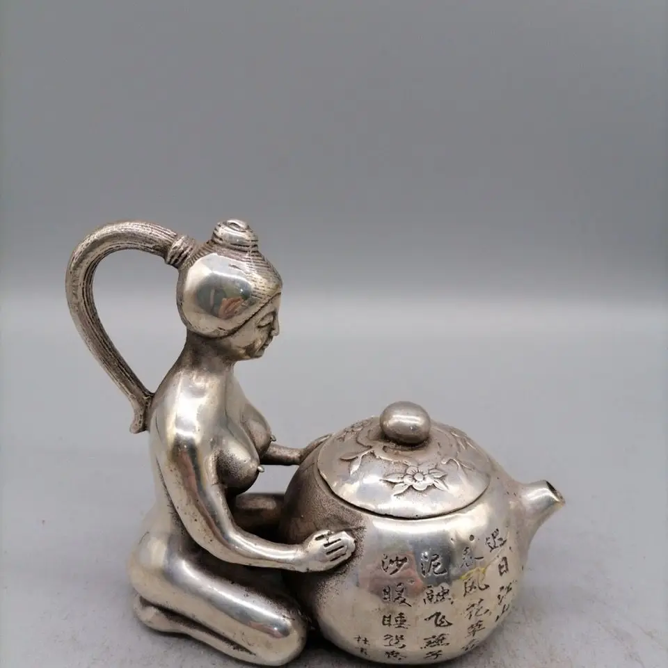 

Seiko ancient bronze ware, made Qianlong era. Bronze pot, ancient white copper maid water tea wine