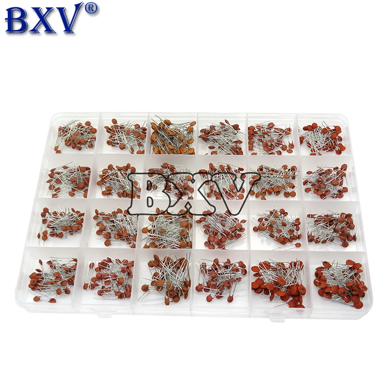 960PCS 24Value*40PCS=960PCS 50V Ceramic Capacitor Assorted Kit Assortment Set + Box