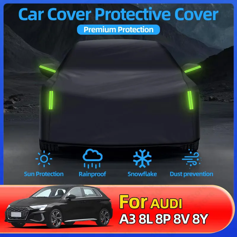 لأودي A3 8L 8P 8V 8Y العالمي لغطاء السيارة مقاوم للماء جميع الأحوال الجوية صالح داخلي في الهواء الطلق الغبار الشمس الثلوج حماية مقاومة للخدش #1