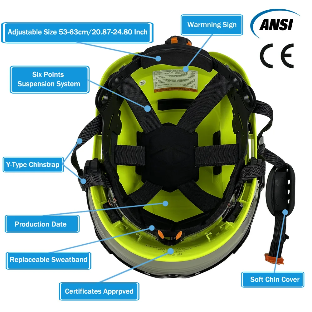 CE Safety Helmet With Adjustable Multiway Vent Slots Visor Built In Goggles ABS Hard Hat ANSI Construction Engineer Work Cap New