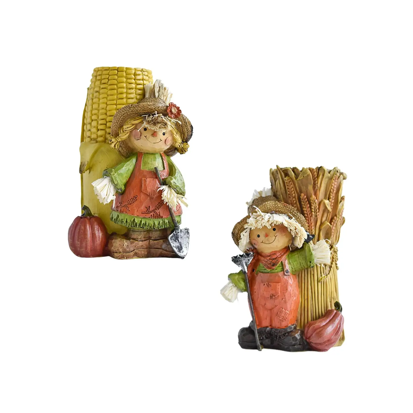 Harvest Scarecrow Statue Modern Candlestick Holder for Entrance Desk Balcony