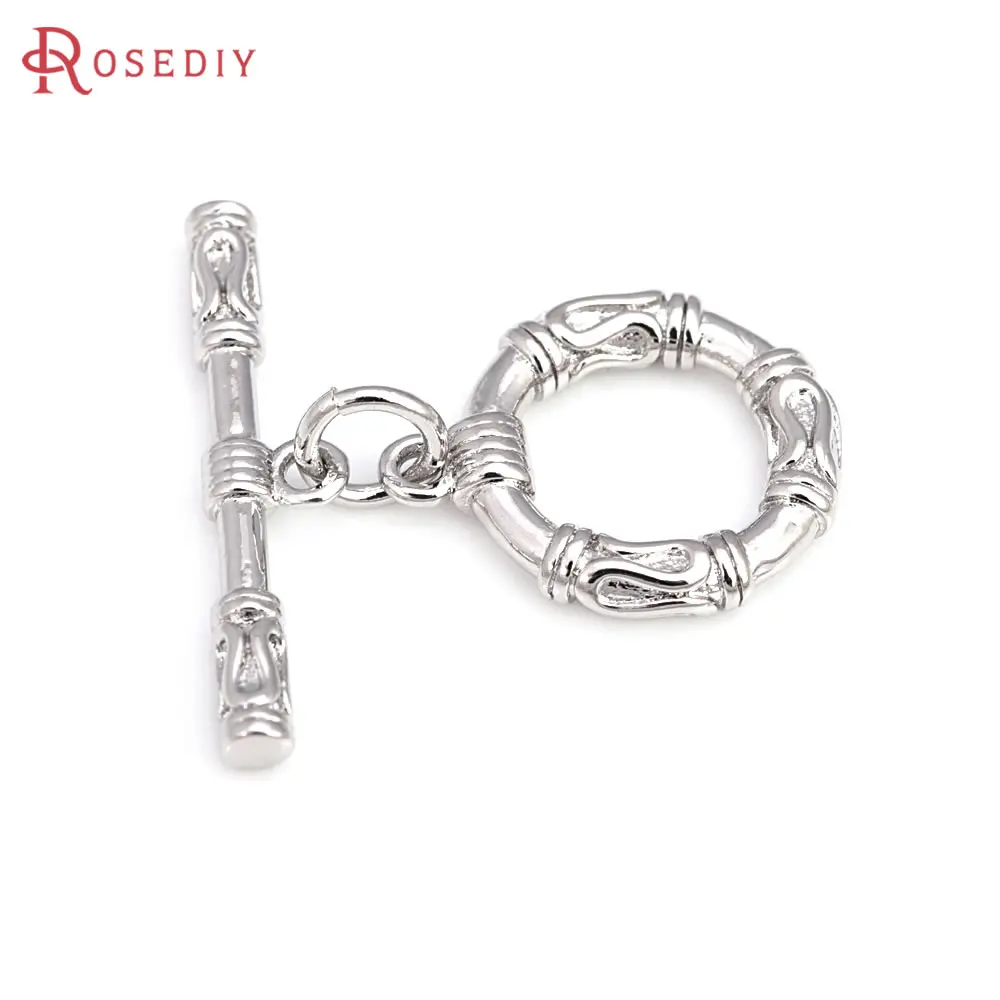 18K Goudkleur Messing Ronde Vorm Hart O Toggle Gespen Armband Aansluiten Sluitingen Diy Sieraden Maken Benodigdheden Accessoires Voor Vrouwen