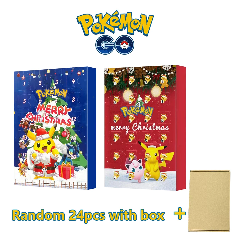 

Фигурка покемона, Рождественский адвент-календарь, подарок, каваи, Пикачу, аниме, фигурка, 24 шт., набор, коробка-сюрприз, модель из ПВХ, детские игрушки