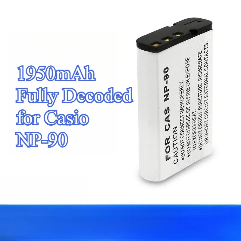 

1950mAh Fully Decoded Replacement Battery for Casio NP-90 CNP90 Compatible with Exilim EX-Z Series Digital DSLR Cameras