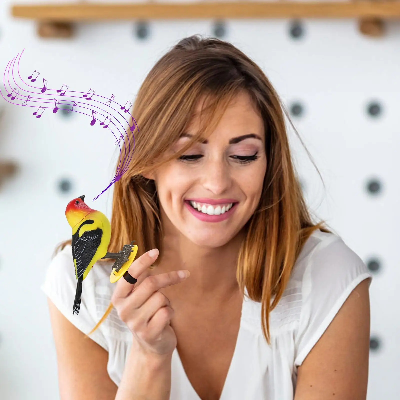 Brinquedo de pássaro para crianças, brinquedo de mesa realista, animal de estimação eletrônico para brincar sensorial, aniversário, decoração de quarto ao ar livre, festa