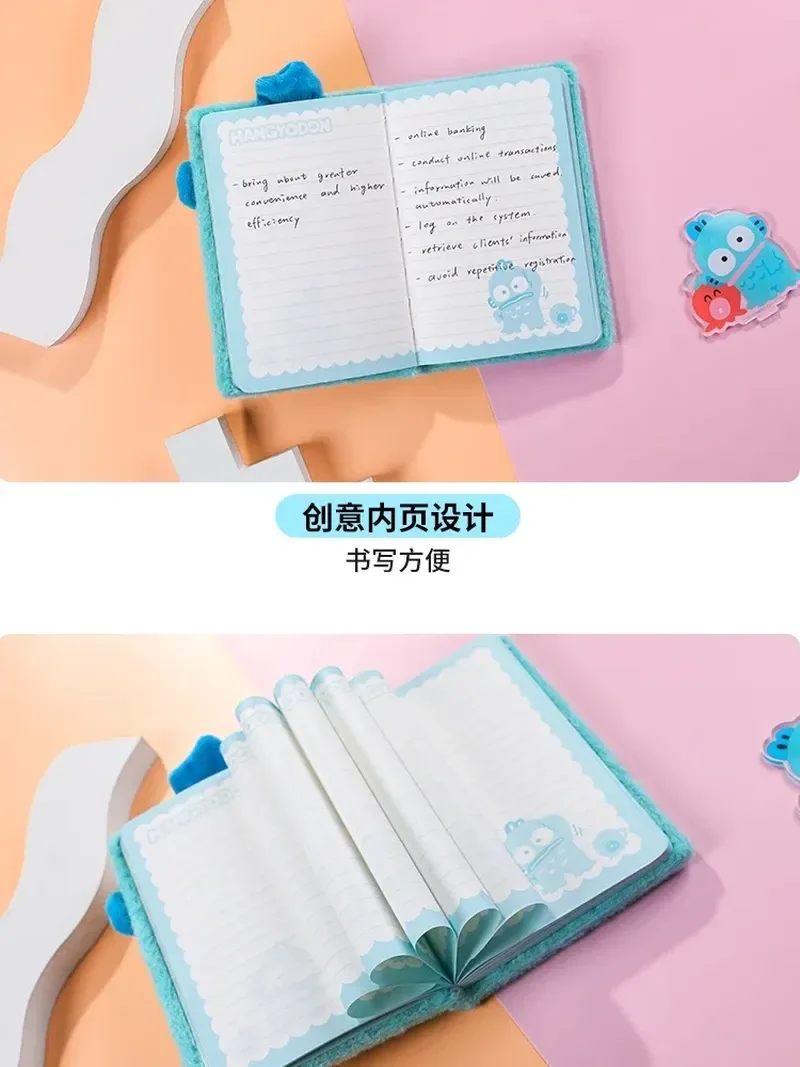 Sanrio Hangyodon peluche Notebook studente Cartoon B6 Notebook Kawaii brutto pesce Hangyodon peluche Notebook Planner cancelleria per studenti