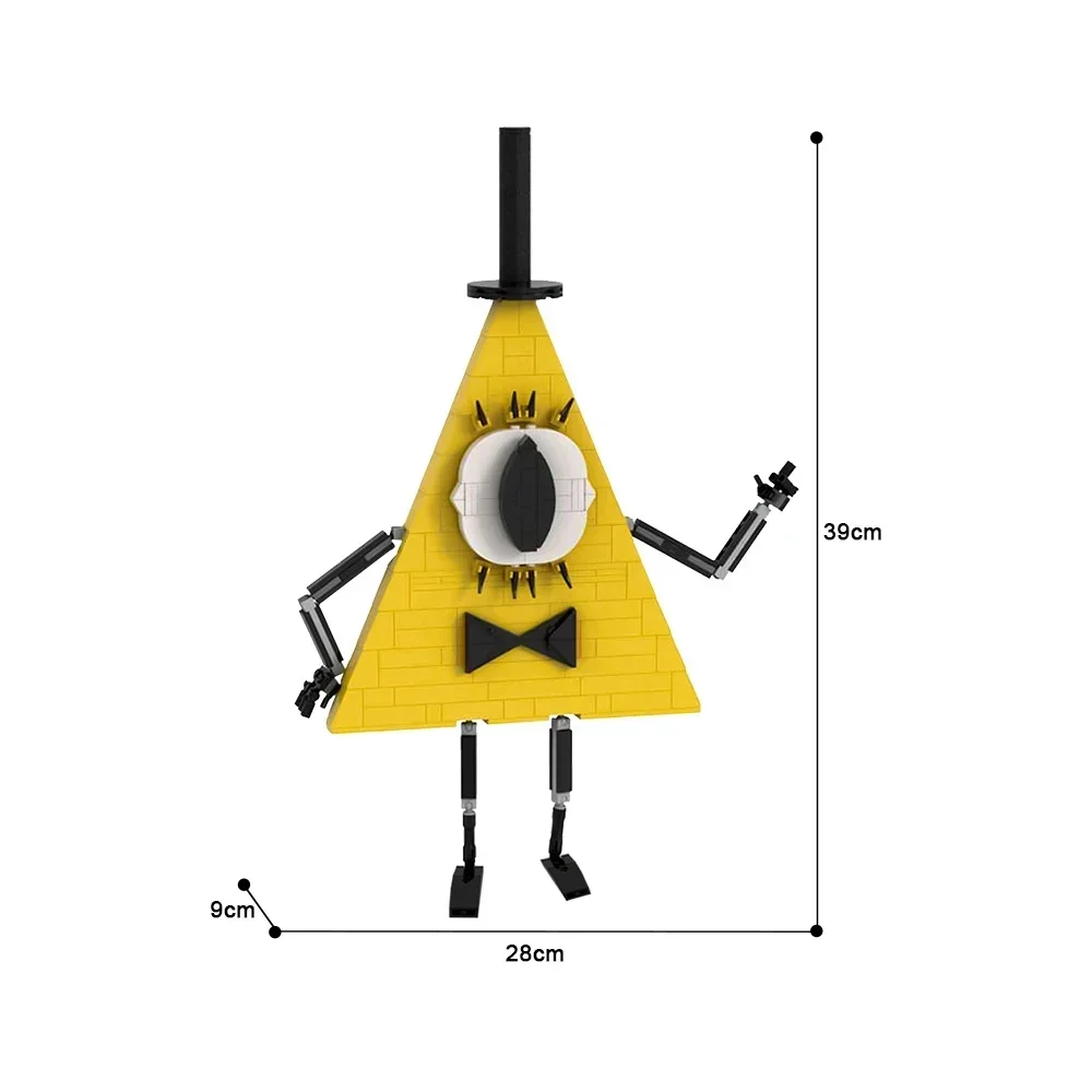 Moc anime acessórios triângulo amarelo boneca blocos de construção figuras dos desenhos animados bill figura ação montagem modelo brinquedo do miúdo presente 172 pçs