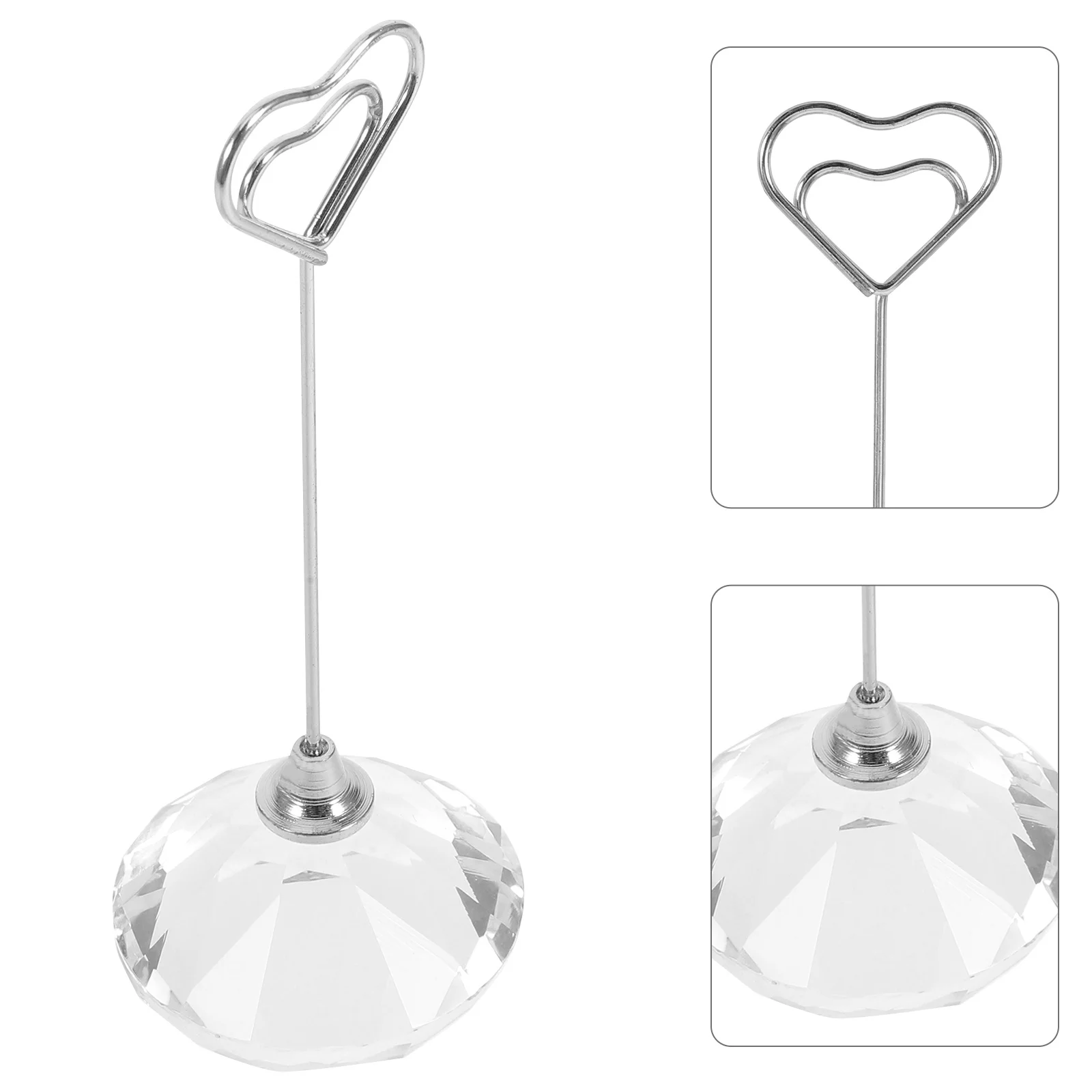 

Crystal Photo Clip Place Card Holder Decorative Heart Note Clip Table Number Stand Cute Memo Clamp for Wedding Office Desk Decor