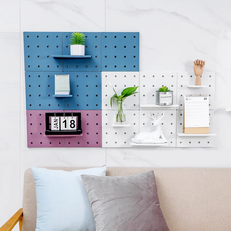 Pegboard Hanging Accessories Kitchen Bathroom Shelf Storage Nail free for Garage Kitchen Pegboard Wall Organizer #2718 