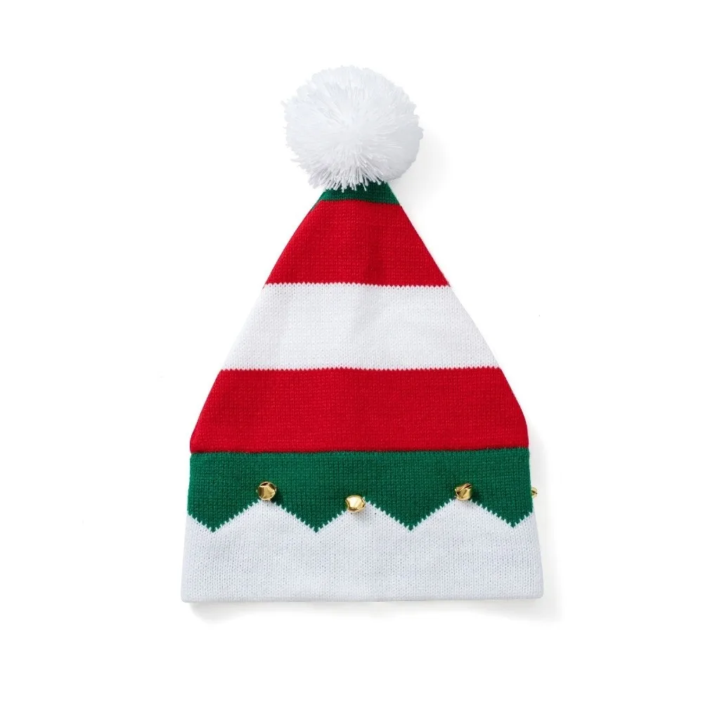 Leisure Merry Christmas Hat Christmas Knitted Hat Green Red Crochet Santa Beanie Hat Korean Style Warm Woolen Hat Outdoor