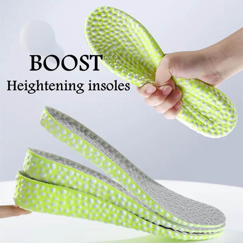 Heightening Running Shoe Insole PU Popped Rice Particle Foam Breathable Soft Foot Pads Hiking Protector Knees Templates Cushion