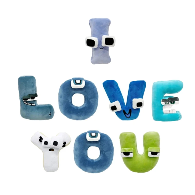 

Kawaii 26, мягкие игрушки с английскими буквами, алфавит, детские просветляющие плюшевые игрушки Монтессори, куклы, подарки, аниме-кукла, плюшевые игрушки