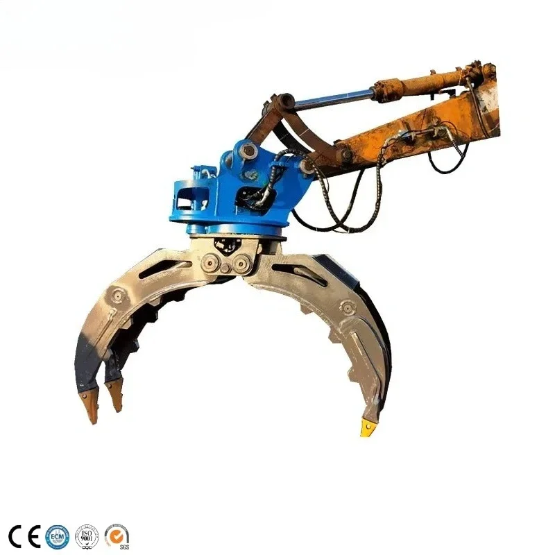 

Excavator Attachment Rotating Hydraulic Grapple Log Rock Grab For Stones/timber