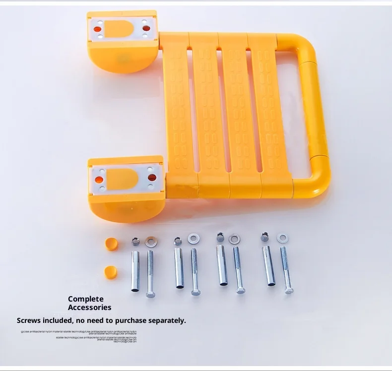 كرسي استحمام مثبت على الحائط بتصميم عصري من الفولاذ المقاوم للصدأ قابل للطي ومضاد للانزلاق وصديق للبيئة لسلامة المسنين في الحمام