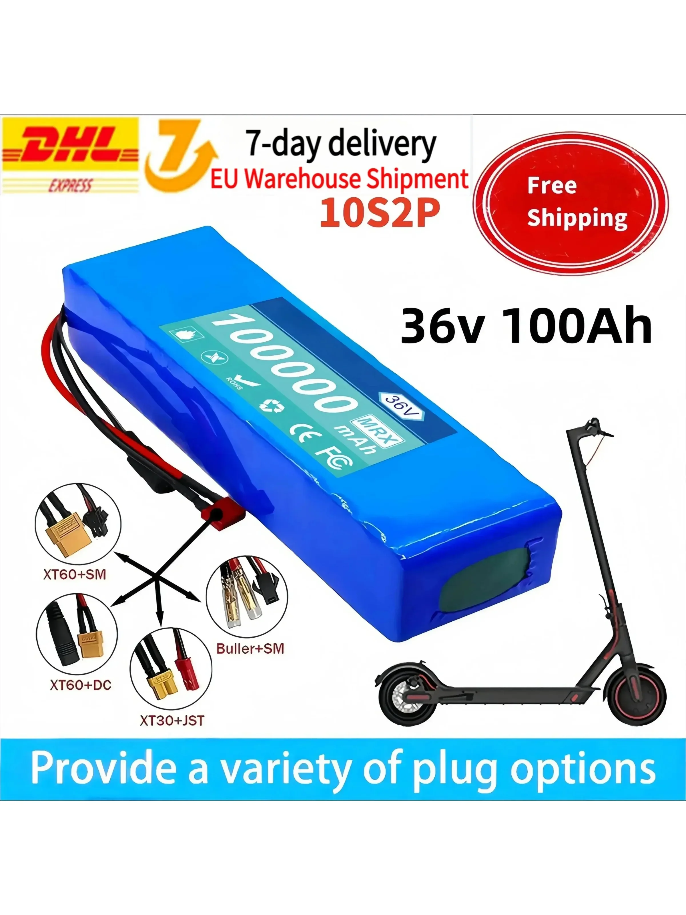 36V 100000mAh 10S2P 36V batterie de Scooter électrique Lithium Scooter électrique 500W batterie de Scooter électrique 36V 10S2P batterie