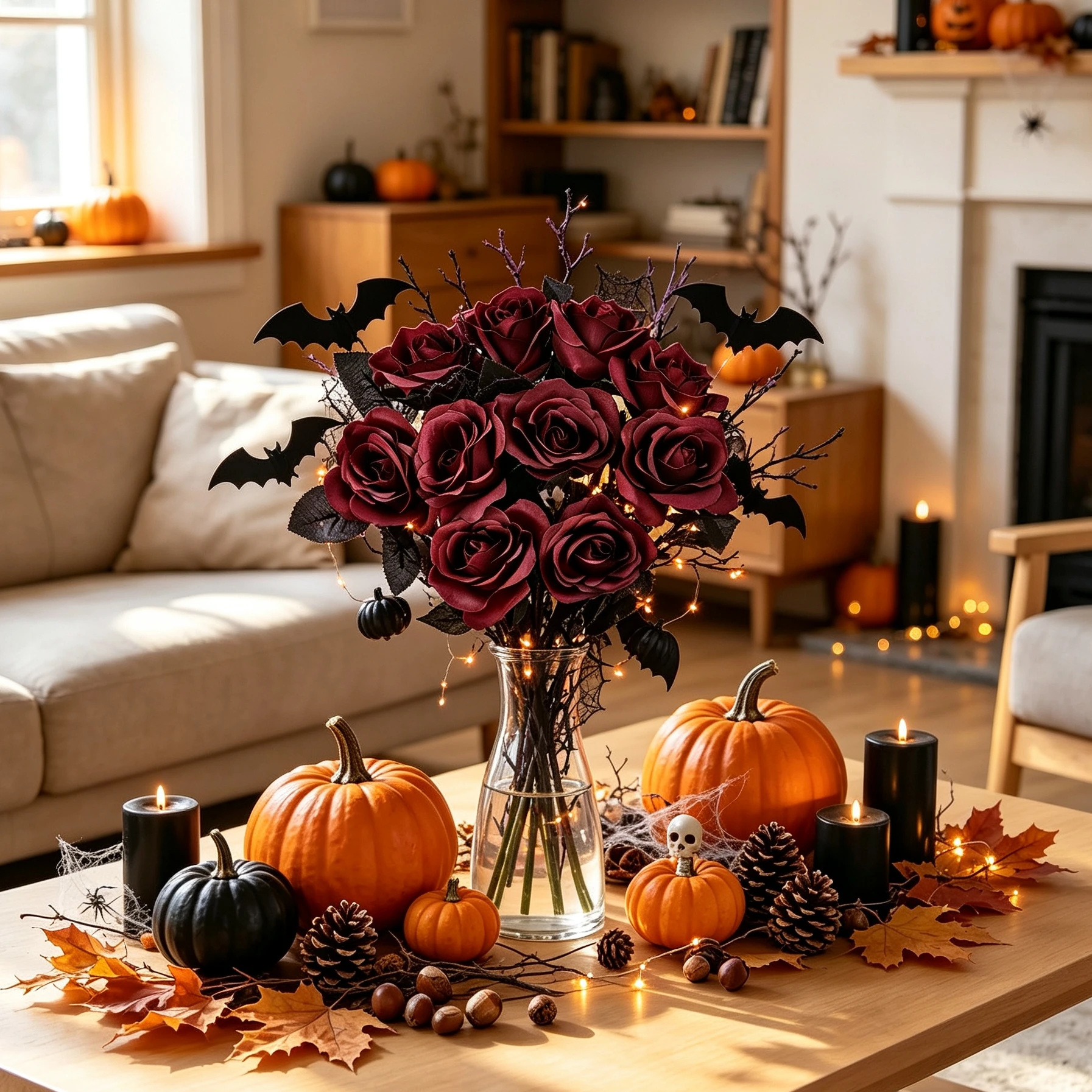 10/20 Stück Künstliche Blumen Seidenrosen Brautstrauß Vasen Heimdekoration Garten Herbst Halloween Hochzeit Dekoration Künstliche DIY-Geschenke – Detail 3