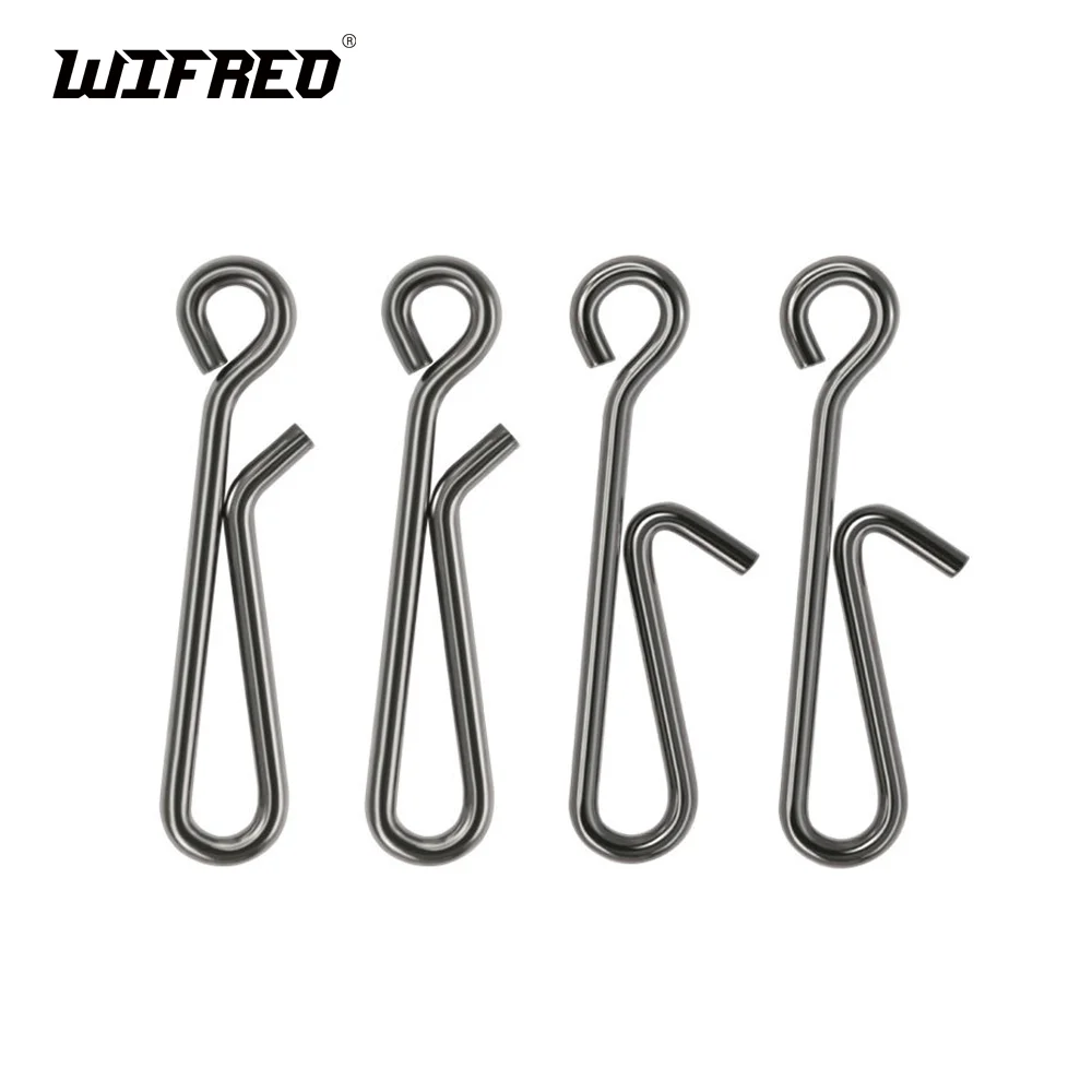 Wifreo 100pcs Stainless Steel Clips Hanging Snap Fishing Lure Bait Hook Connector Interlock Pin Saltwater Fishing Accessories