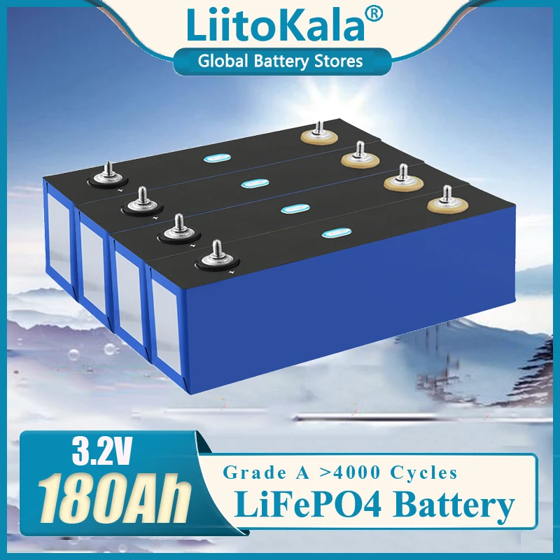 LiitoKala 3.2V 105Ah 50Ah 180Ah 200Ah 302Ah LiFePO4 แบตเตอรี่ DIY 12V 24V 48V รถจักรยานยนต์ไฟฟ้ารถอินเวอร์เตอร์พลังงานแสงอาทิตย์แบตเตอรี่