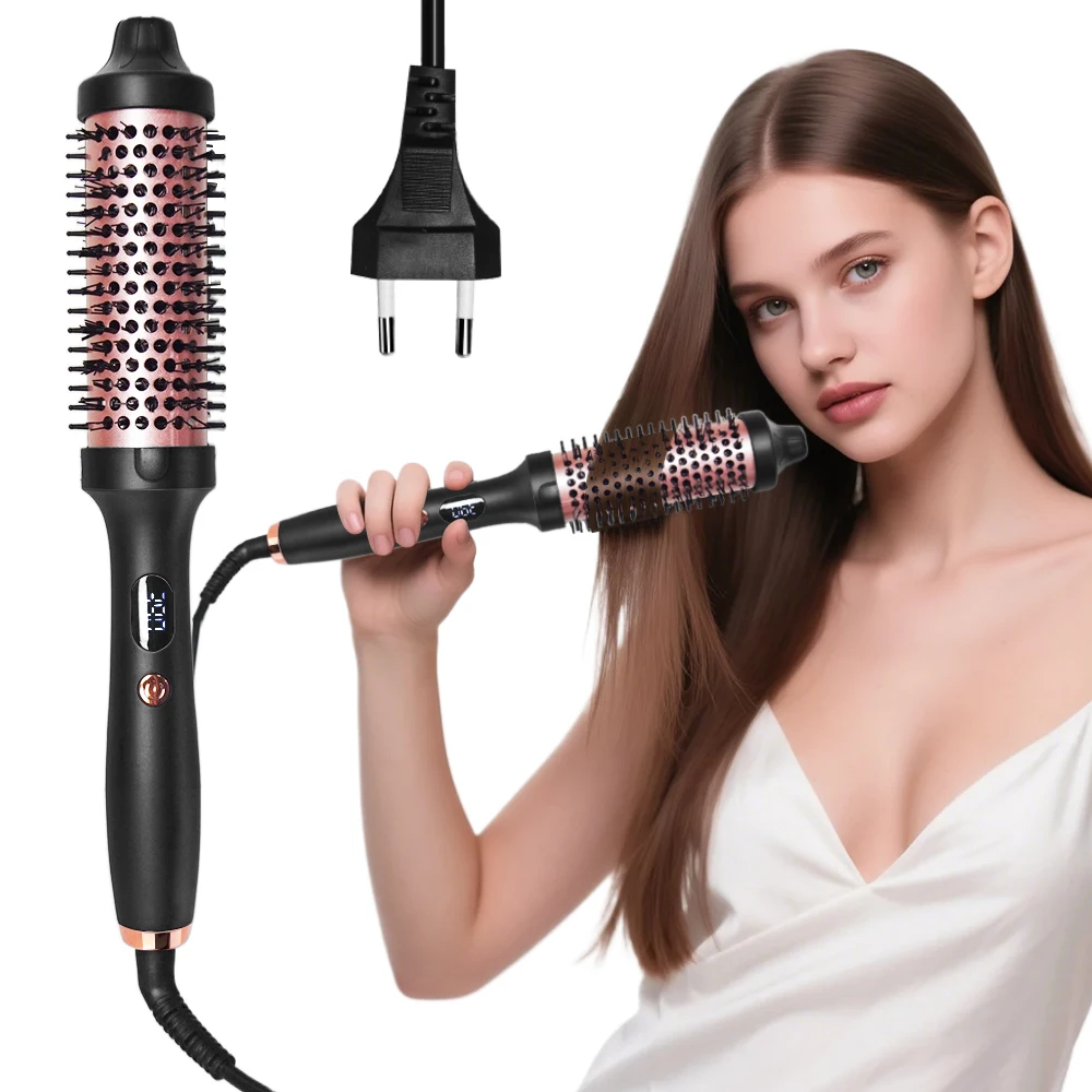 Round Iron Hair Curler 3 Speed Motor Hair Straightener Styling Hot Air Brush