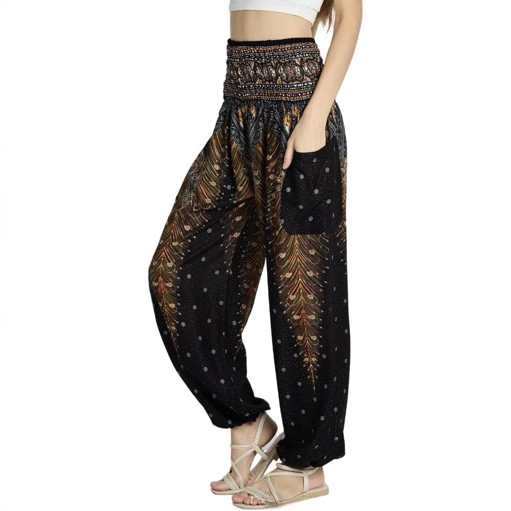 High Waist Bohemian Harem Yoga Pants Women's Elegant Loose Fit Casual Trousers Cross-Border Independent Station
