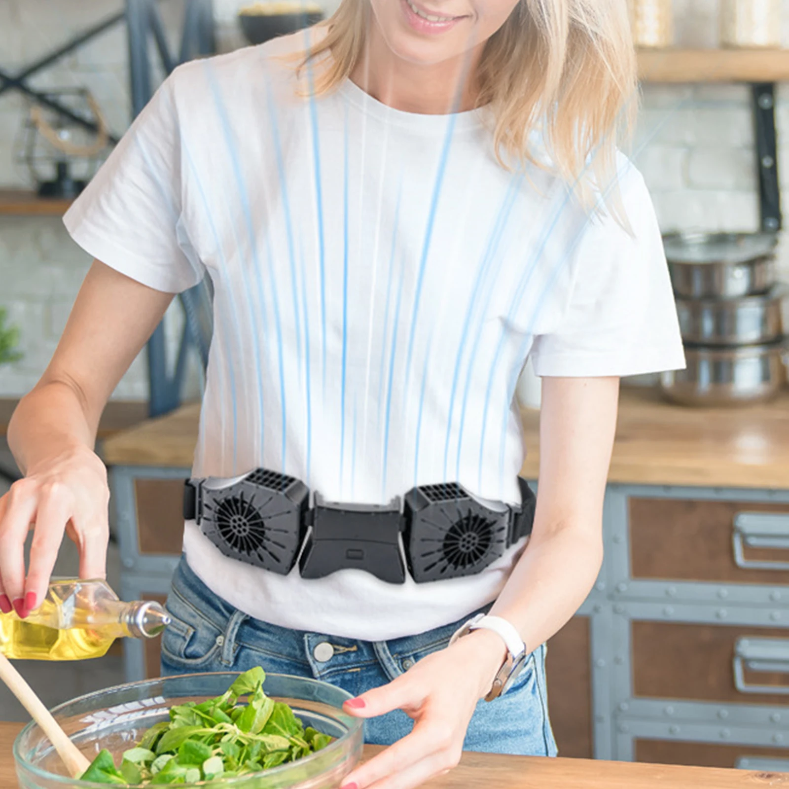 Ventilador de cintura portátil, pequeño ventilador Personal USB silencioso, regalo portátil, ventilador de refrigeración para trabajo de granja, hogar, interior, jardinería al aire libre