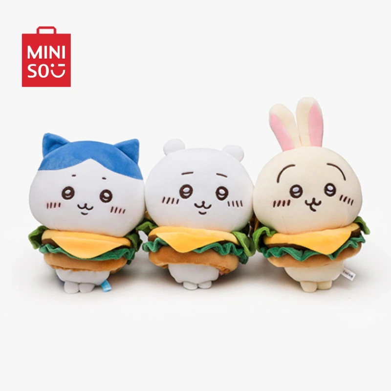 Miniso Chiikawa Doll Hamburger Plush Toy Sofa Desktop Decoration Cartoon Children's Model Animation Peripheral Birthday Gift